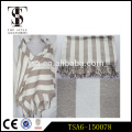 heavyweight scarves simple dual stripe beach towel winter poncho finished with tasselled trims                        
                                                Quality Choice